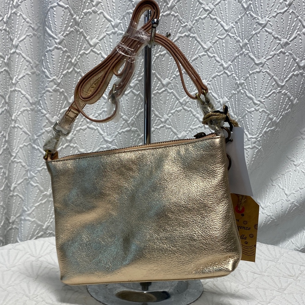 NWT‎ Firenze Bella RFID Blush Gold Women's Bag metallic Gemini ♊️ astrology - Picture 7 of 15